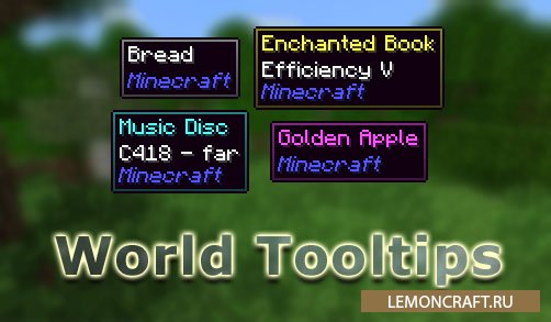 Мод на всплывающие подсказки World Tooltips [1.12.2] [1.10.2] [1.7.10]